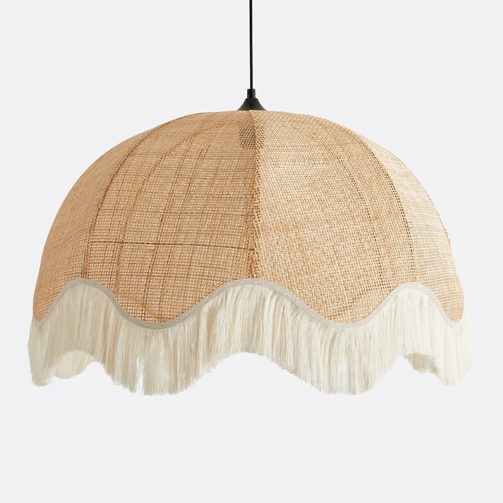 Hanglamp in rotan, met franjes,Ø69 cm, Daphné