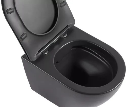 Lambini Design Kala hangend randloos toilet met softclose zitting zwart mat