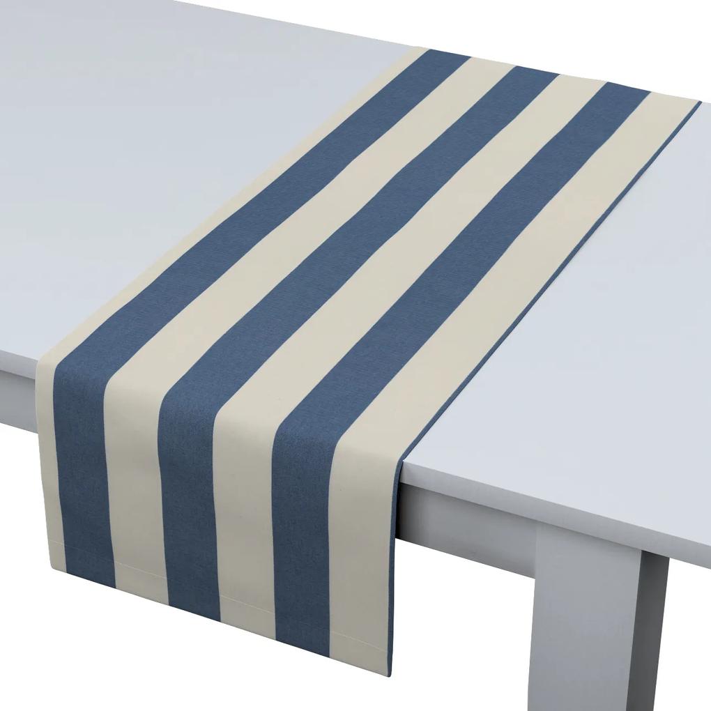 Dekoria Rechthoekige tafelloper, blauw-wit gestreept, 40 x 130 cm