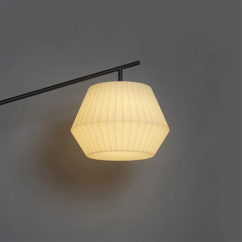 Design buiten vloerlamp zwart met witte kap IP44 - Robbert