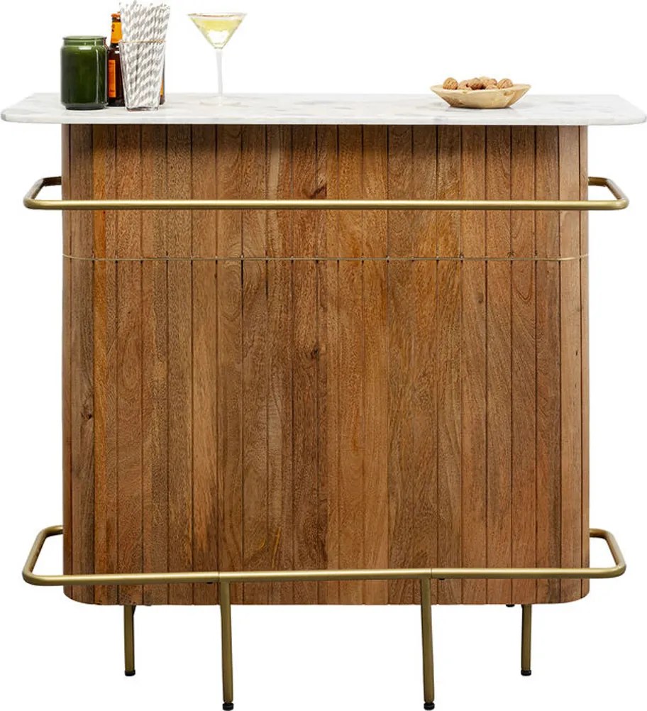 Kare Design Grace Barmeubel Mangohout Met Marmer - 120 X 48cm.