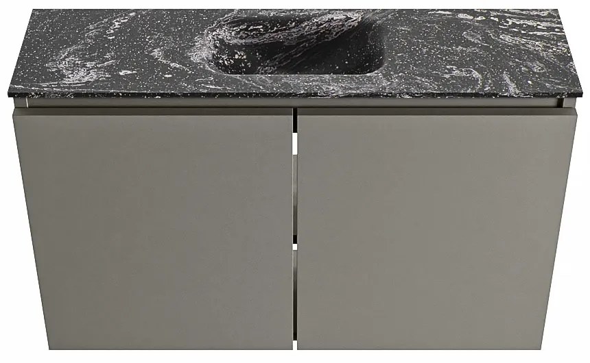 Mondiaz Ture DLux toiletmeubel 80cm smoke met wastafel lava midden met kraangat