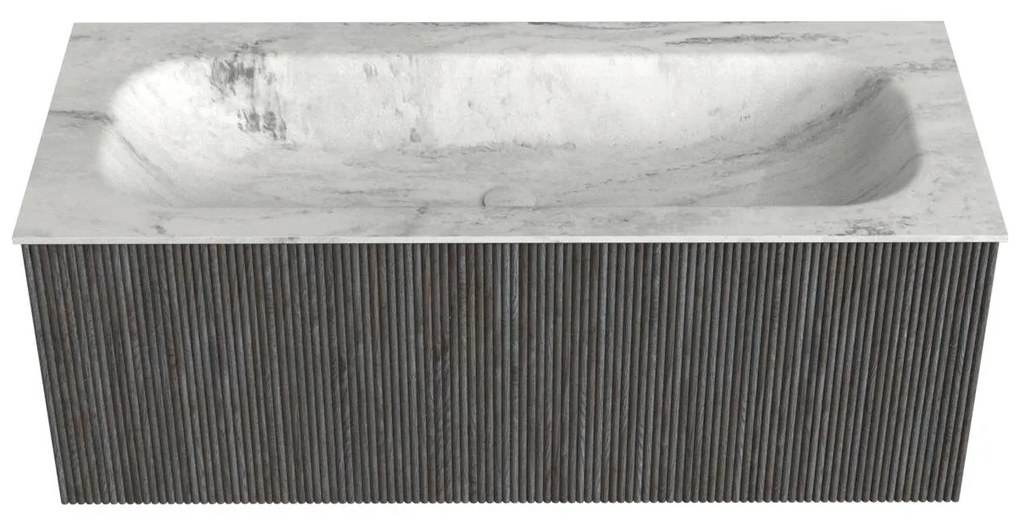 Mondiaz Kurve-dlux 110cm badmeubel shadow met 1 lade en wastafel big medium midden zonder kraangat opalo