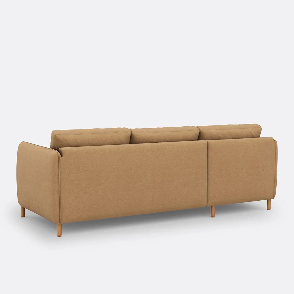 Hoekbank links, converteerbaar, 4 zits, in polyester, LOMÉO