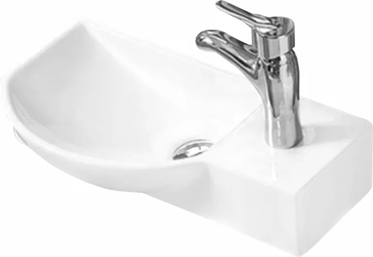 Mexen Hugo linkse opbouw wasbak 45 x 24 cm, wit - 21254500L