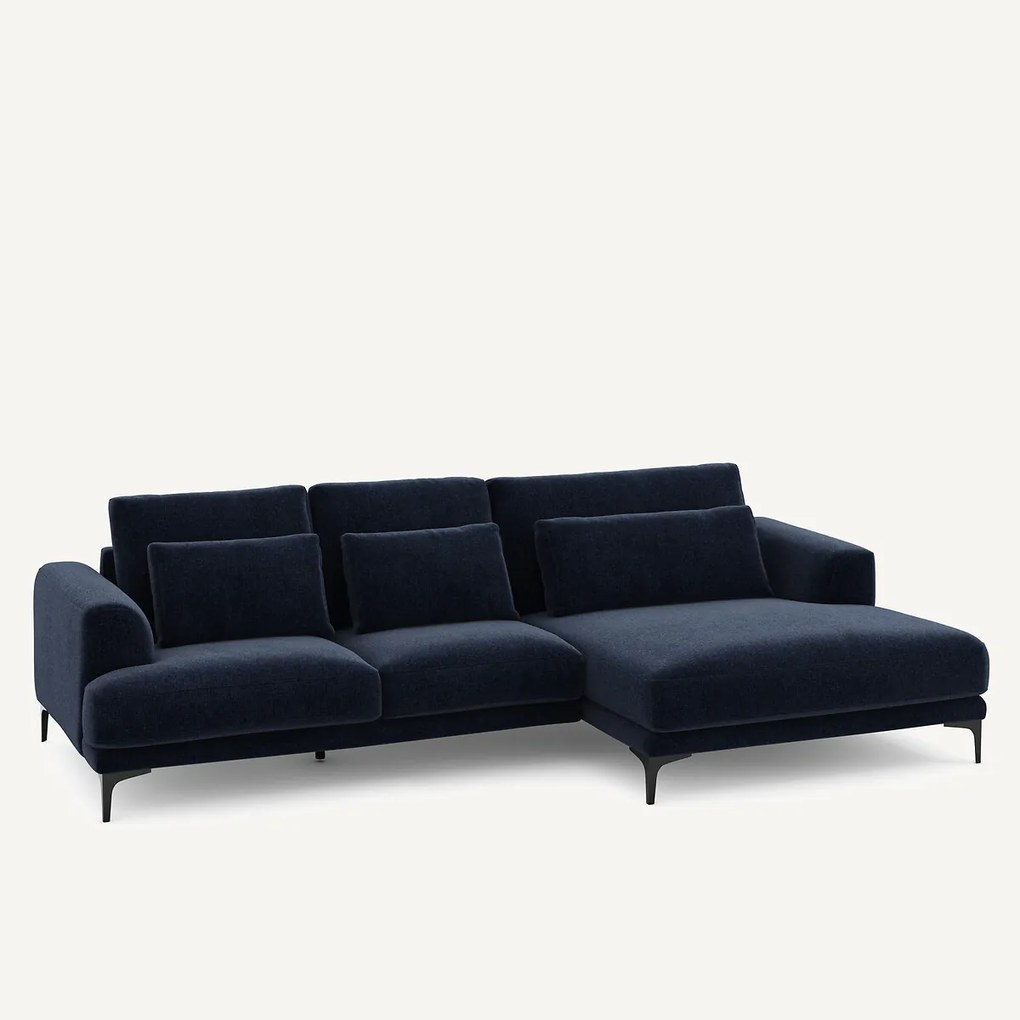 XL hoekbank rechts in chenille fluweel, MARSILE