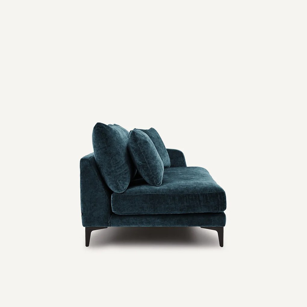 Halve bank, 2-zit van gemengd fluweel, MODERNISTE