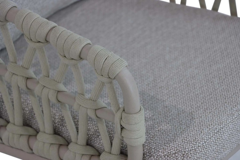 Tuinset Ronde Tuintafel 4 personen 120 cm Aluminium/rope Taupe Coco Barcelona/Sand