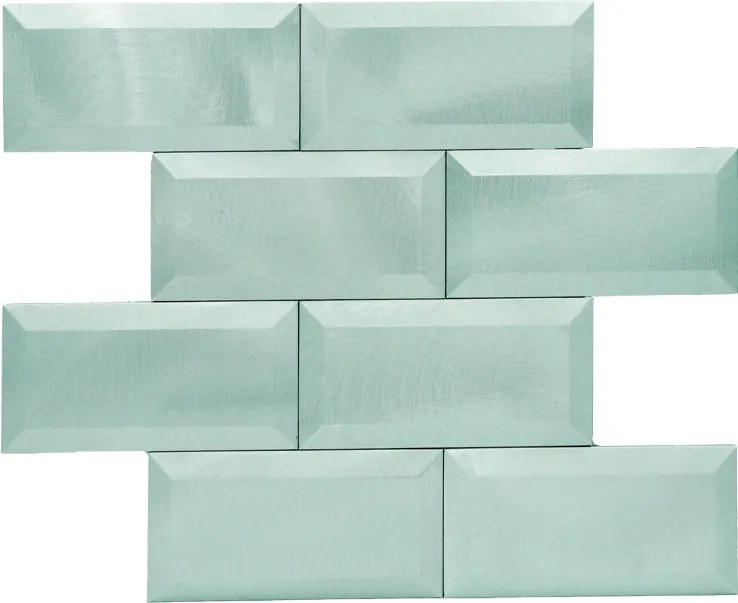 Zelfklevende Mozaïektegels Metaal | Subway 3D Pastelgroen | 30,5×30,5 cm | Keuken, Bad & WC