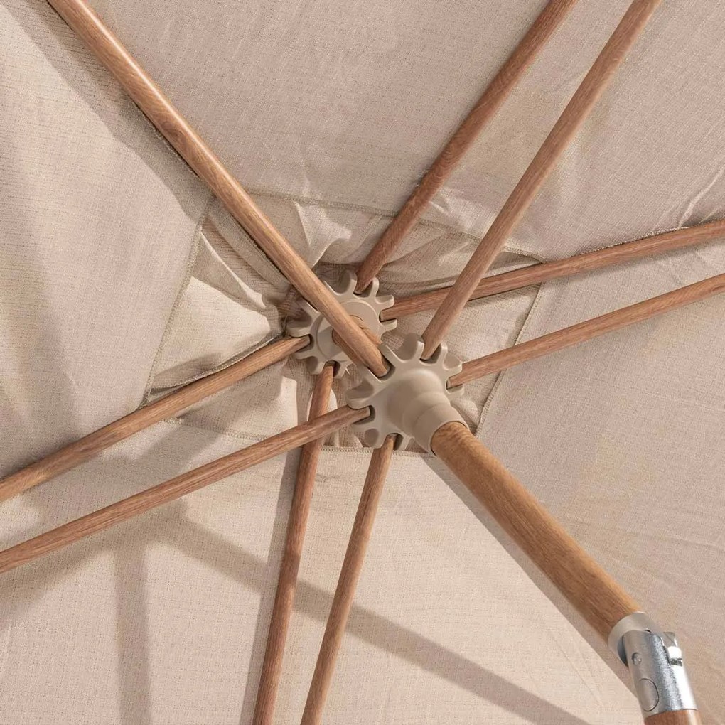 4 Seasons Azzurro stokparasol 200 x 300 cm frame woodlook - doek sand