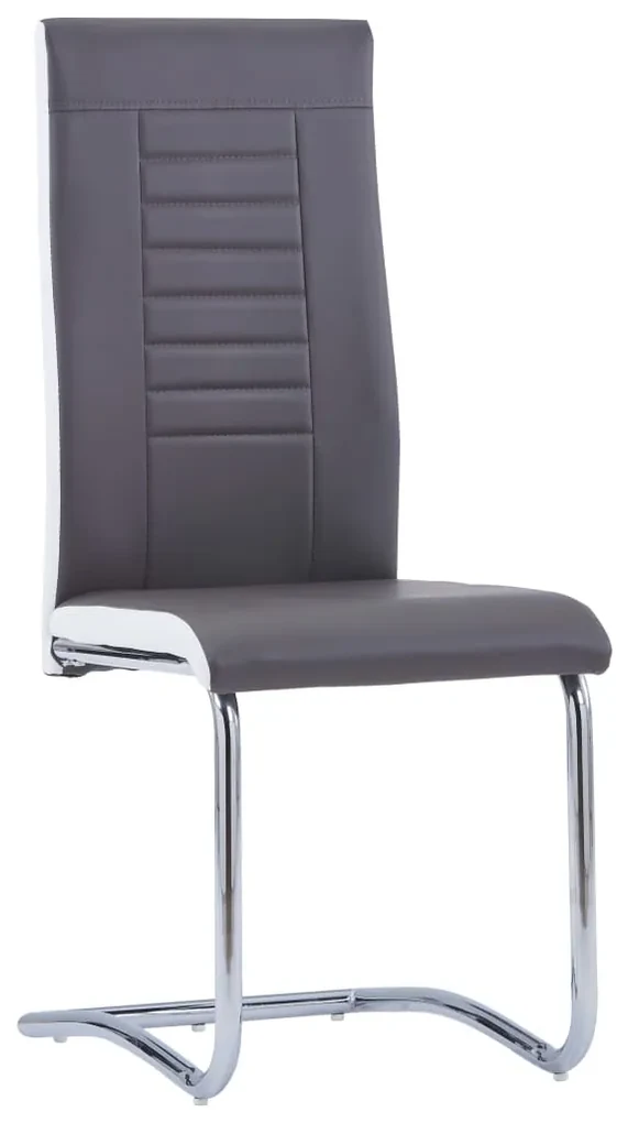 vidaXL Eetkamerstoelen 2 st kunstleer grijs