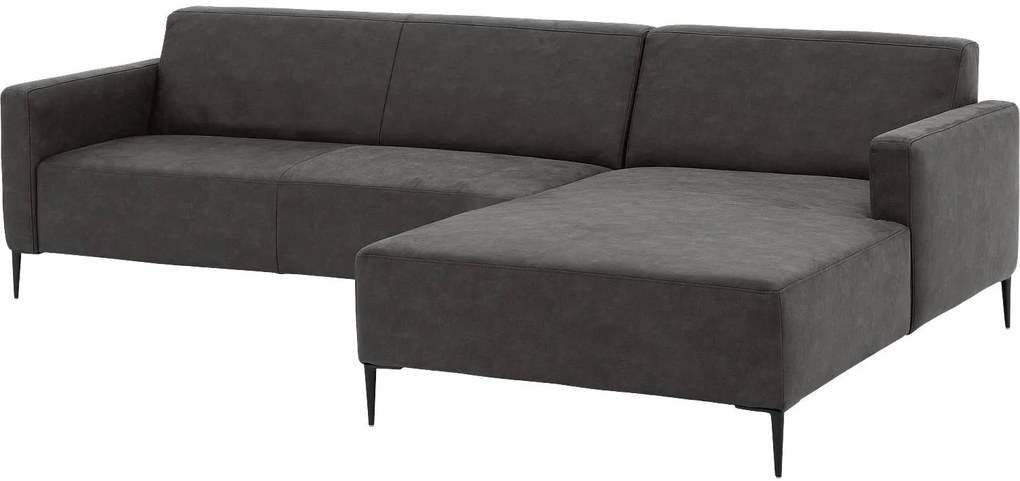 Goossens Key West antraciet, micro leer, 3-zits, modern design