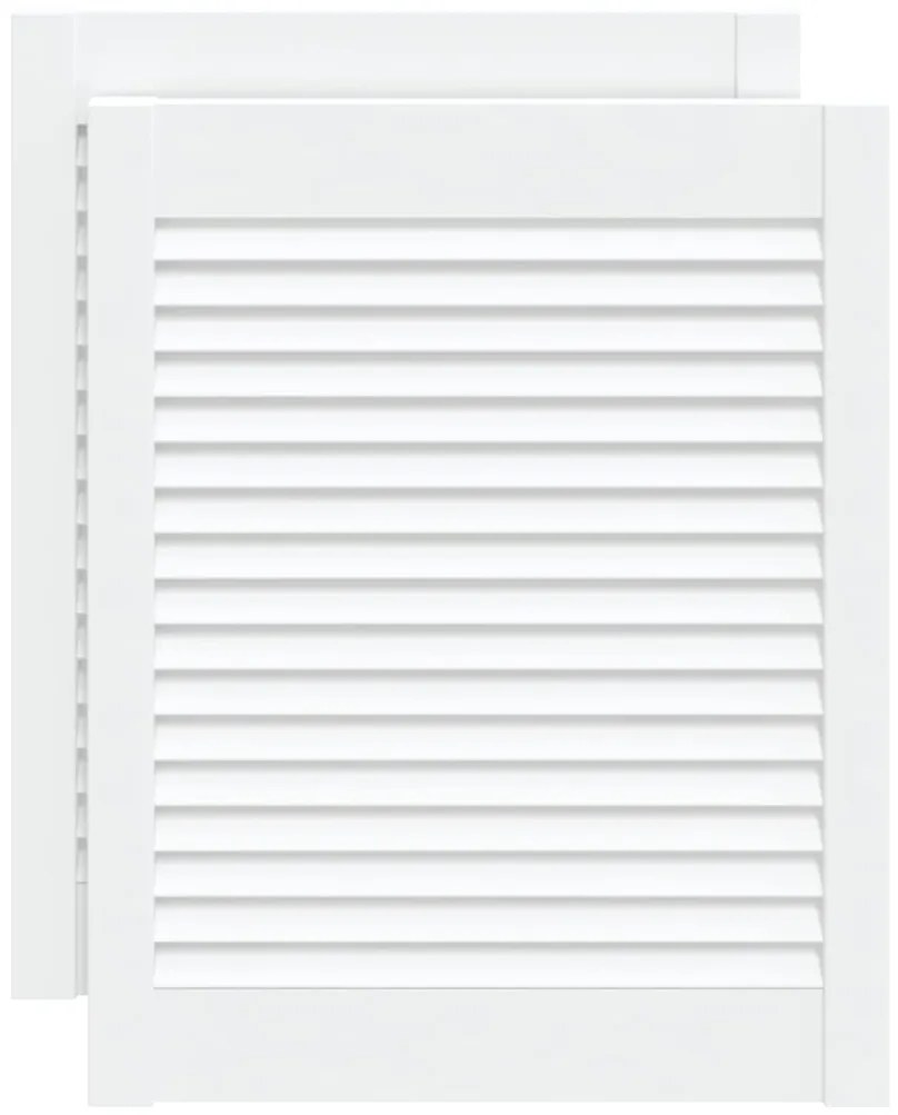 vidaXL Louvredeuren 2 st 61,5x49,4 cm massief grenenhout wit