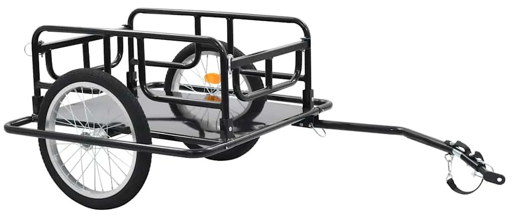 vidaXL Fietstrailer 130x73x48,5 cm staal zwart