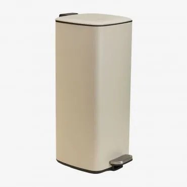 Buitenprullenbak Met Pedaal Van Staal Sosuina Tapioca Beige & 30 L - Sklum