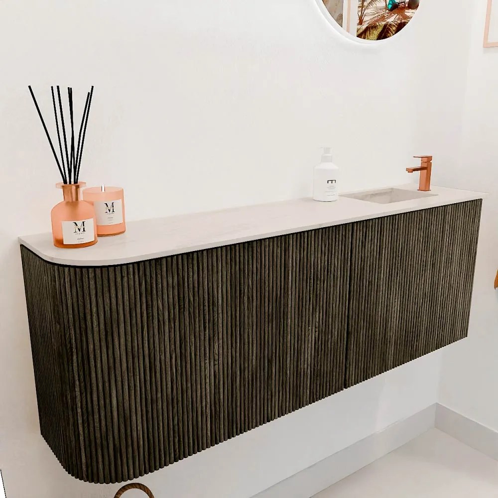 Mondiaz Joya DLux 110cm toiletmeubel ronding links shadow met wastafel faye rechts 1 kraangat meli