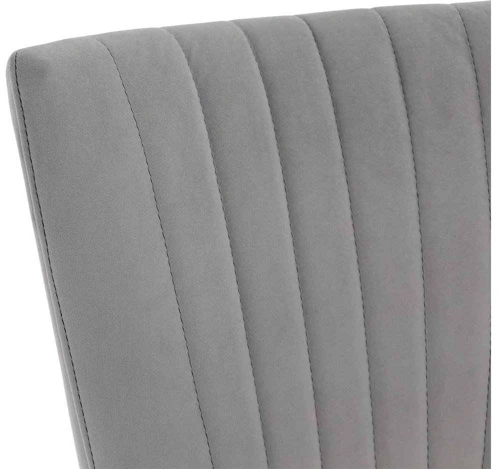 Goossens Eetkamerstoel Rob grijs velvet stof leuning, urban industrieel