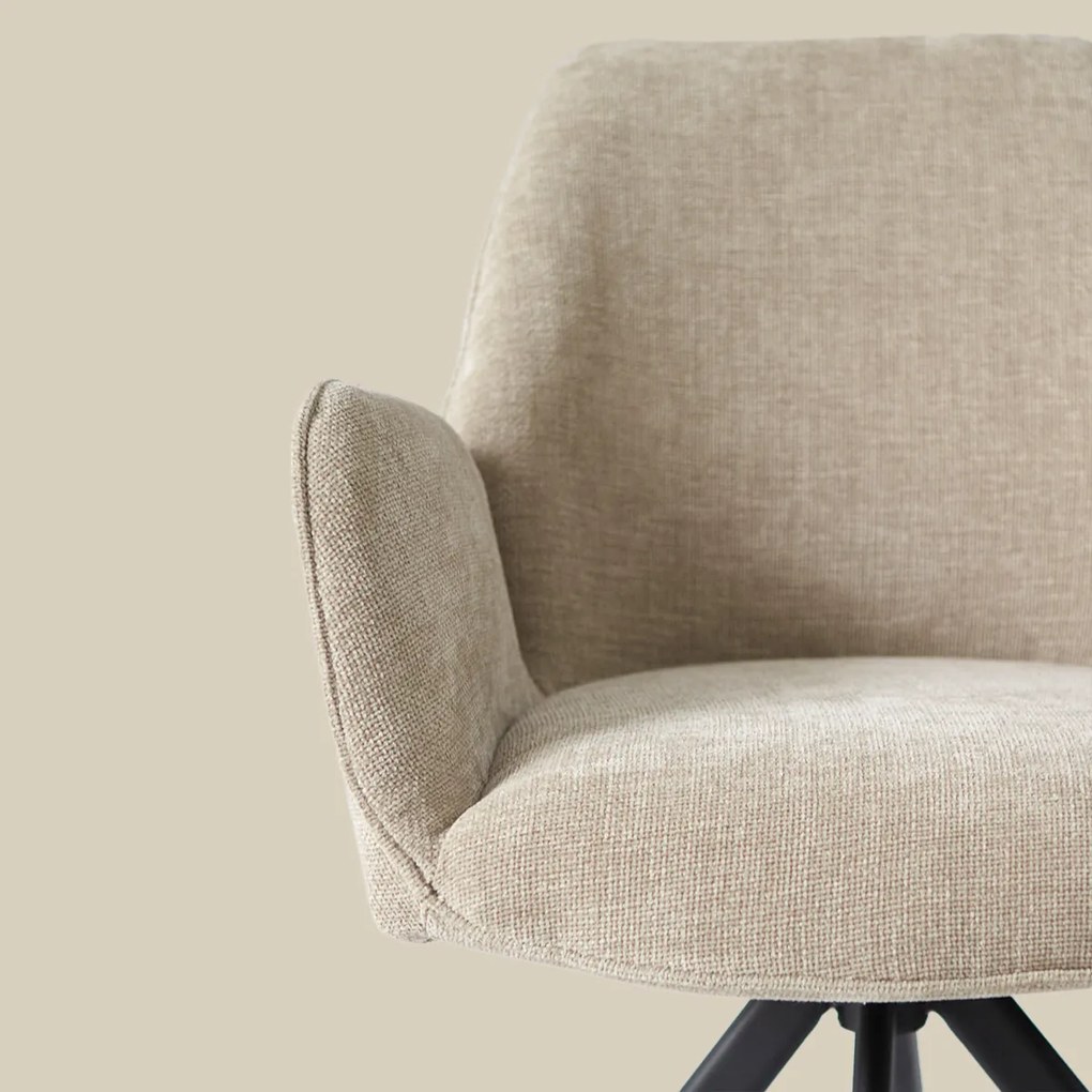 Beige Eetkamerstoel Met Armleuningen