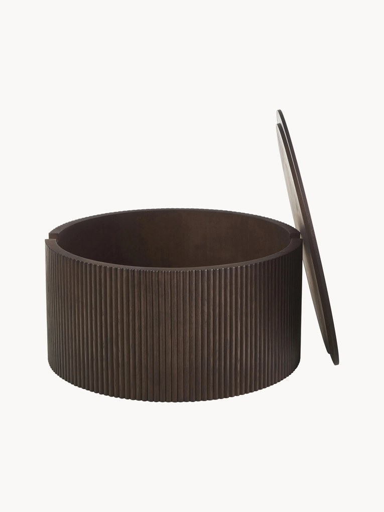 Ronde houten salontafel Nele met opbergruimte