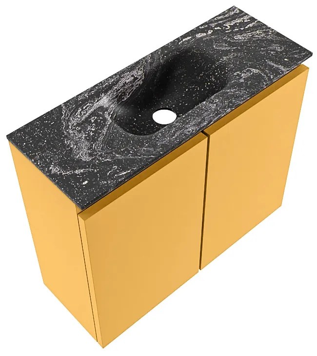 Mondiaz Ture DLux toiletmeubel 60cm ocher met wastafel lava midden met kraangat