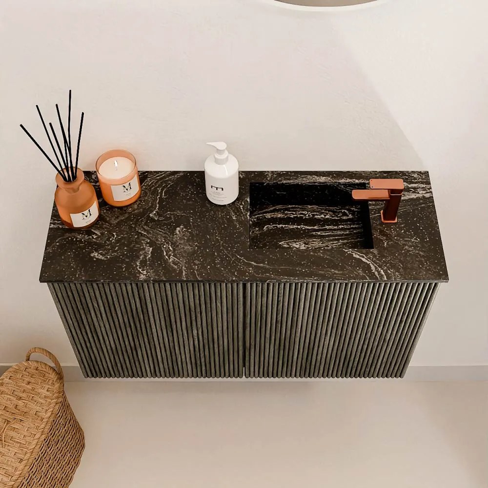 Mondiaz Joya DLux 70cm toiletmeubel shadow met wastafel faye rechts 1 kraangat lava
