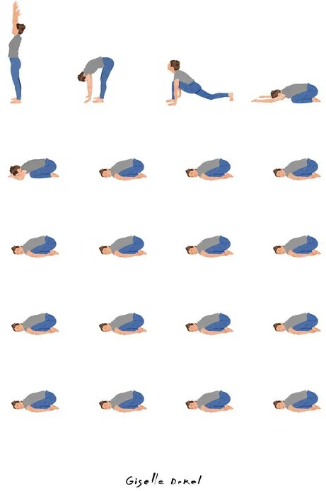 Ilustratie Yoga Routine, Giselle Dekel