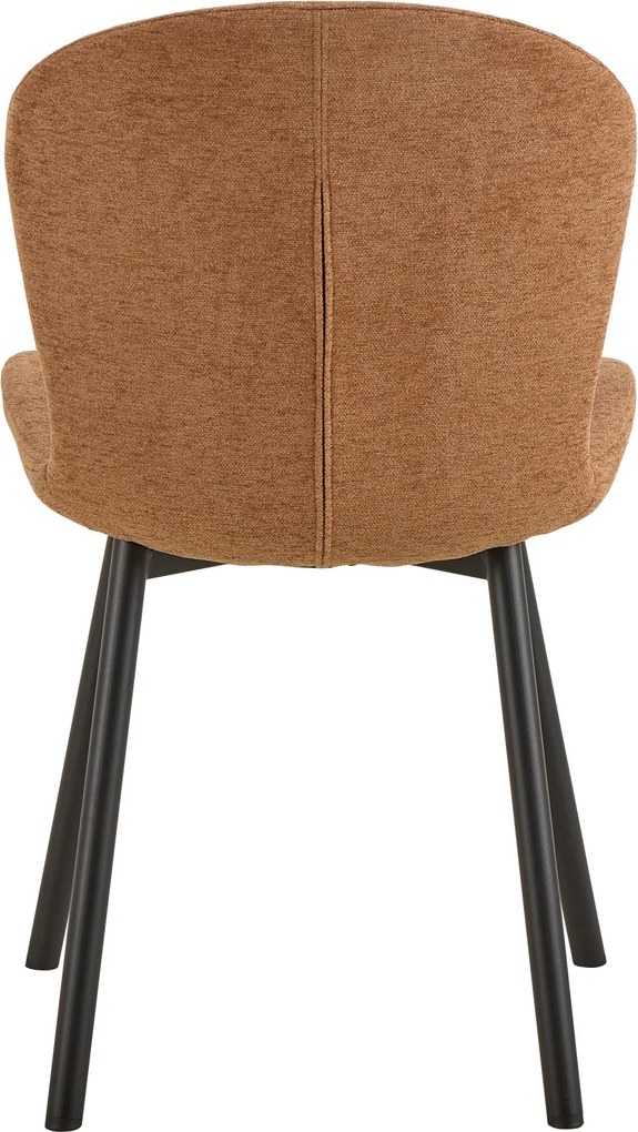 FIORA Terracotta (stof Apia 272)/zwart frame - MODERNE GESTOFFEERDE STOEL VOOR WOONKAMER/EETKAMER LOFT