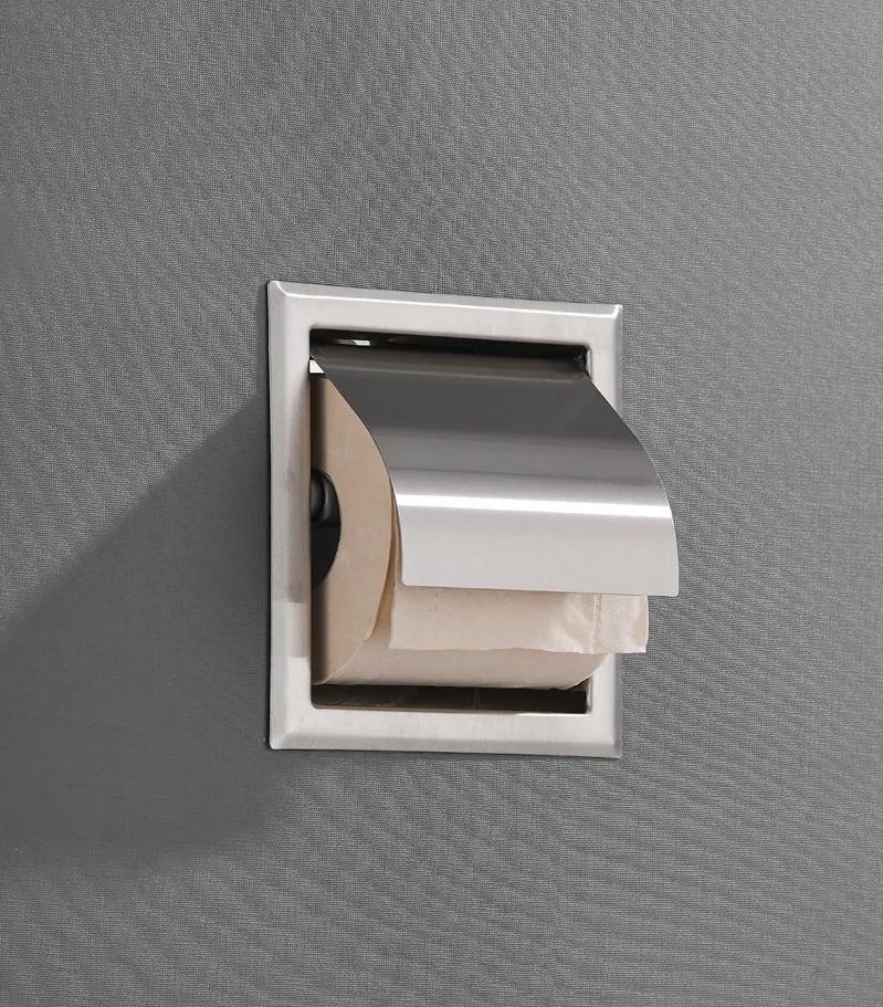 Saniclear Exclusive inbouw toiletrol houder met klep rvs