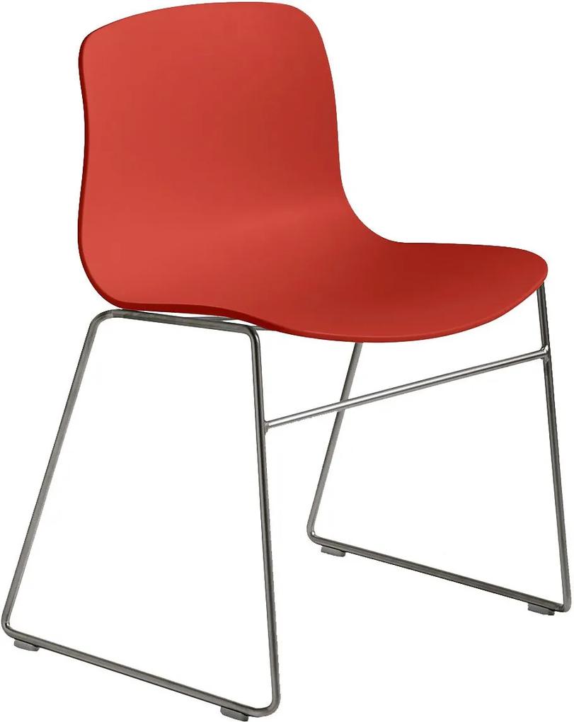 Hay About A Chair AAC08 Stoel Met Roestvrijstalen Onderstel Warm Red