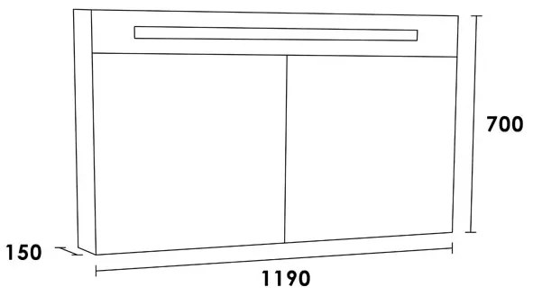 Brauer Promise Deluxe spiegelkast 120cm met 2 deuren en verlichting eiken licht