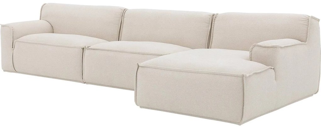 Goossens Excellent Bank Sens wit, stof, 1,5-zits, urban industrieel met chaise longue rechts