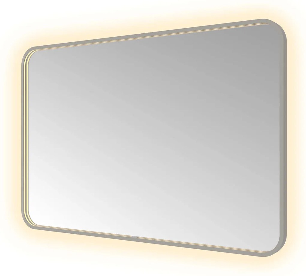 Hotbath &More Soft Square rechthoekige spiegel 120x80cm geborsteld gunmetal PVD