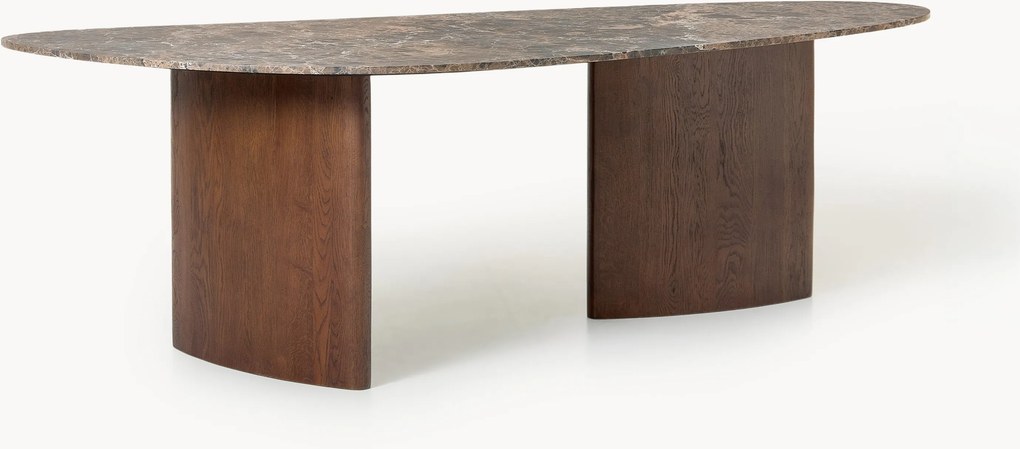 Organisch gevormde eettafel Meadow met marmeren blad, in verschillende formaten