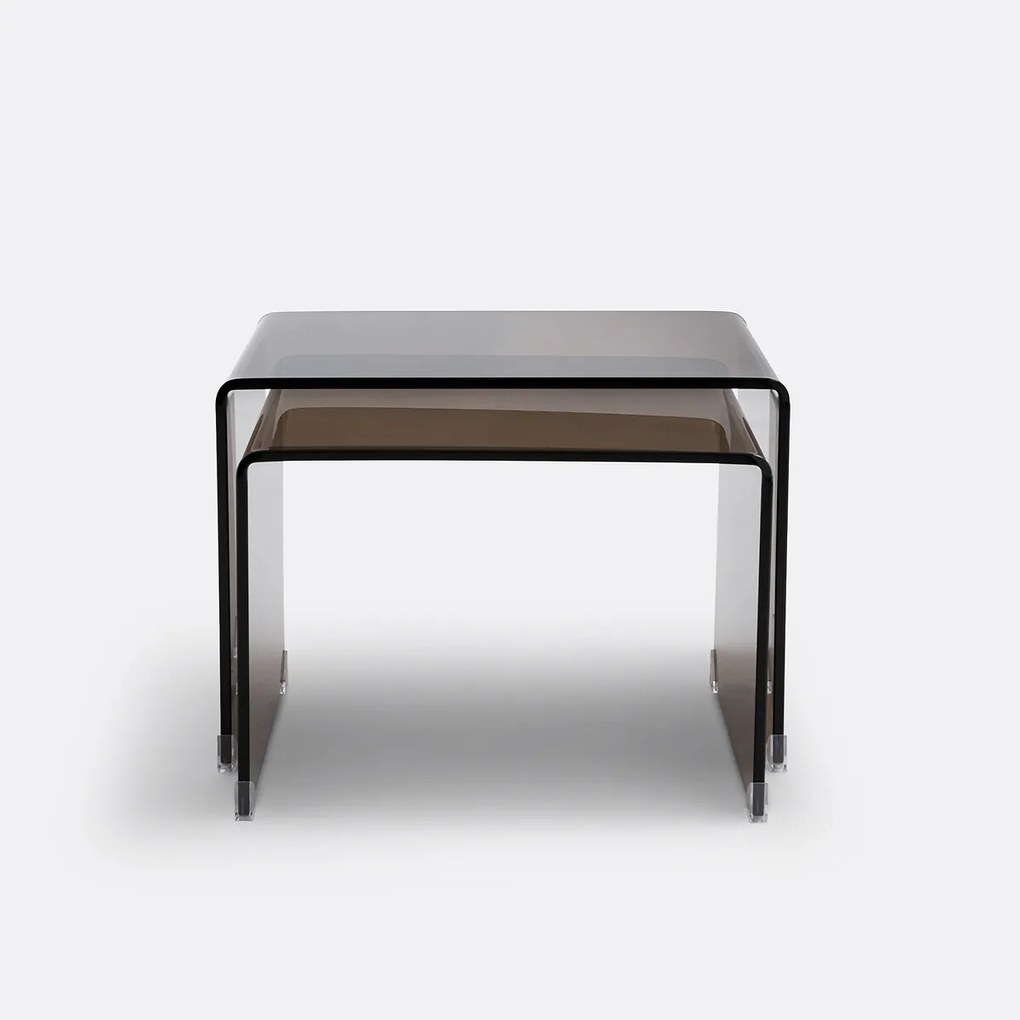 Set van 2 mimi tafels in gehard glas, Joan