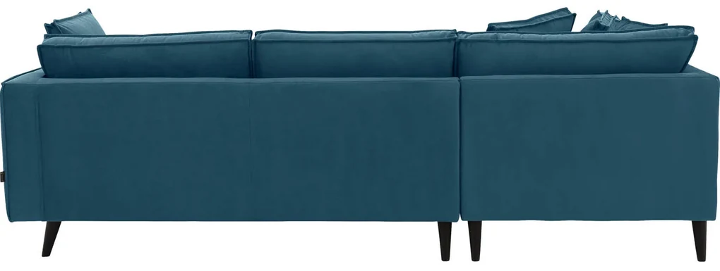 Goossens Bank Suite blauw, stof, 3-zits, elegant chic met ligelement links