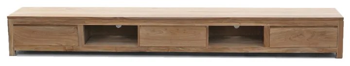 Tower Living Laag Tv-meubel Teak - 3 Lades - 300cm Corona - 300x50x37cm.