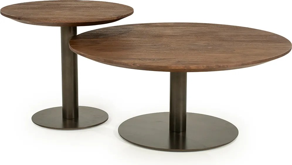 Brons Potige Salontafel Rond - 50 X 50cm.