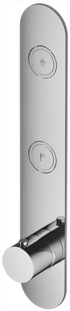 Hotbath Cobber Afbouwdeel thermostaat Verticaal met 2 push buttons Geborsteld Messing PVD PB066