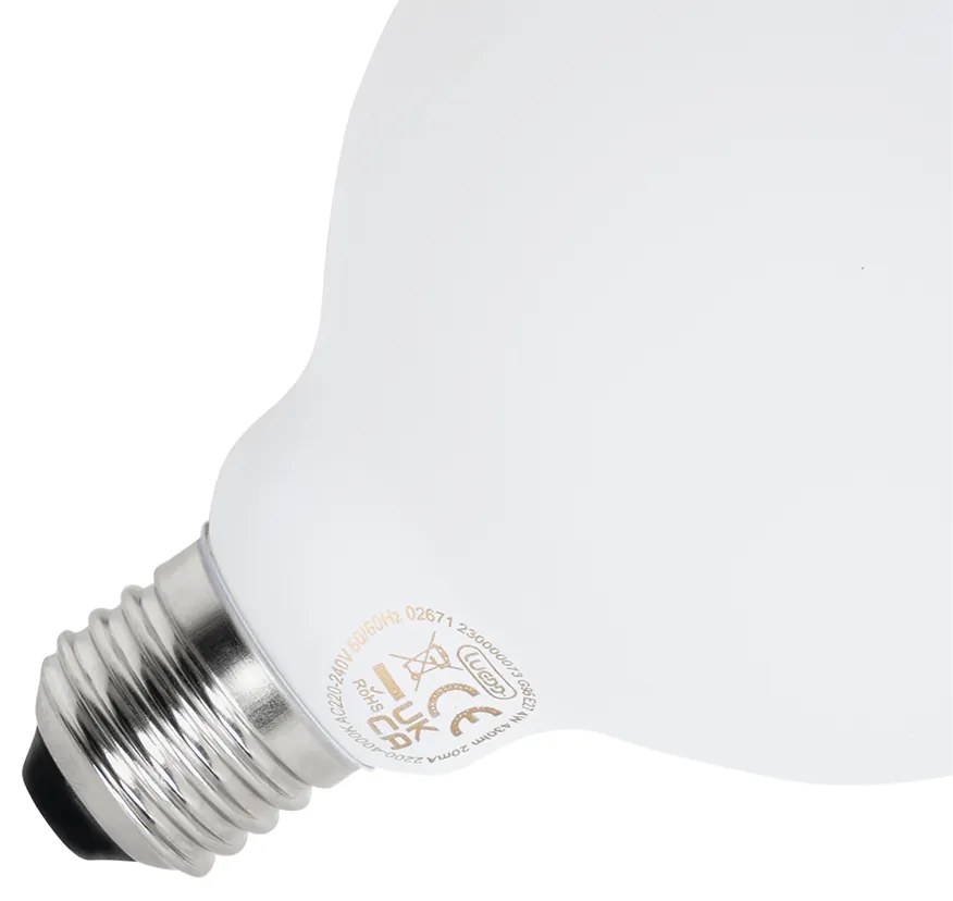 Set van 5 E27 dimbare LED lamp G95 mat 4W 430 lm 2200-4000K