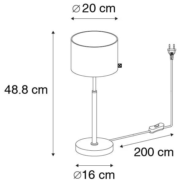 Moderne tafellamp stoffen kap zwart met goud - VT 1 Modern E27 rond Binnenverlichting Lamp