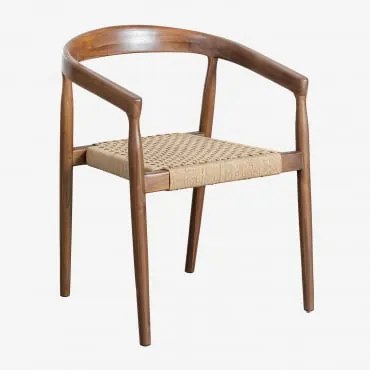 Pack Van 2 Eetkamerstoelen Met Armleuningen Van Teakhout Visby Design Teakhout - Sklum