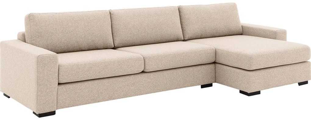 Goossens Hoekbank Lucca Met Chaise Longue wit, stof, 3-zits, stijlvol landelijk