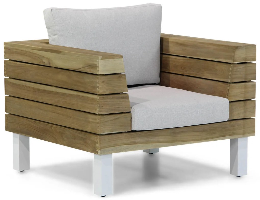 Hoek loungeset 7 personen Teak Old teak greywash  Lifestyle Garden Furniture Seashore/Brighton