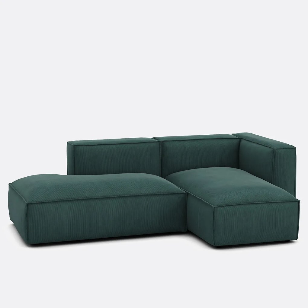 Modulaire hoekbank rechts in ribfluweel, SEVEN