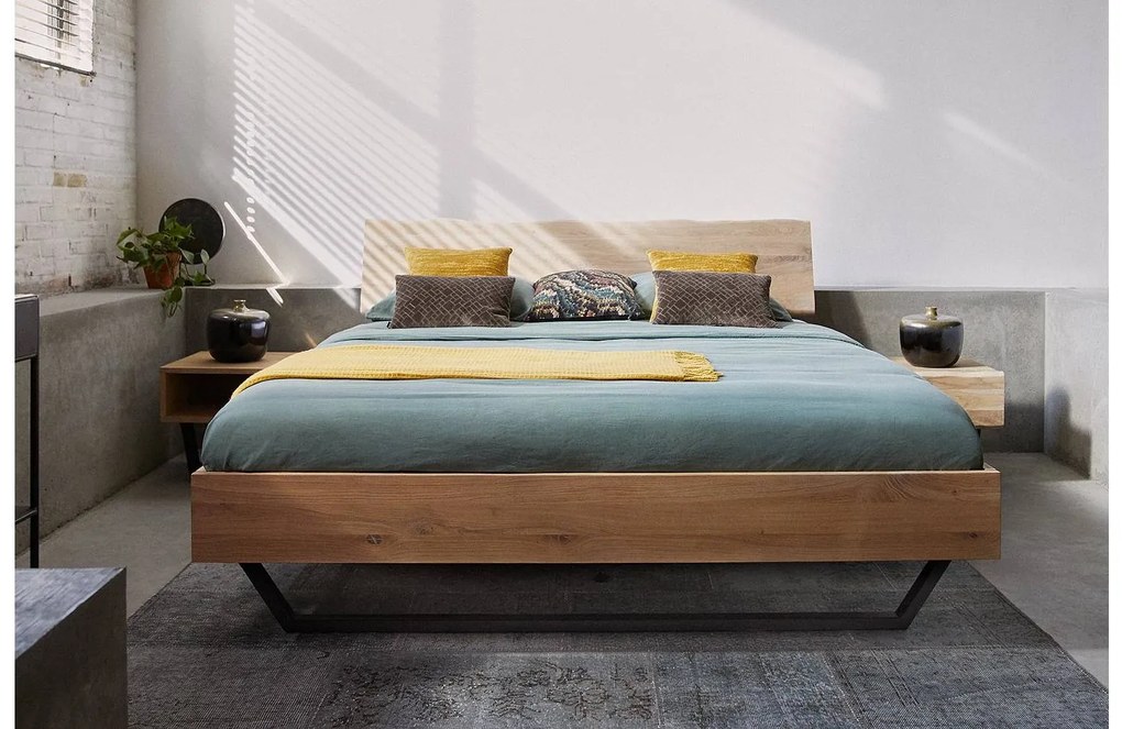 Goossens Bedframe Slade, Bedframe 140 x 200 cm hoofdbord organisch
