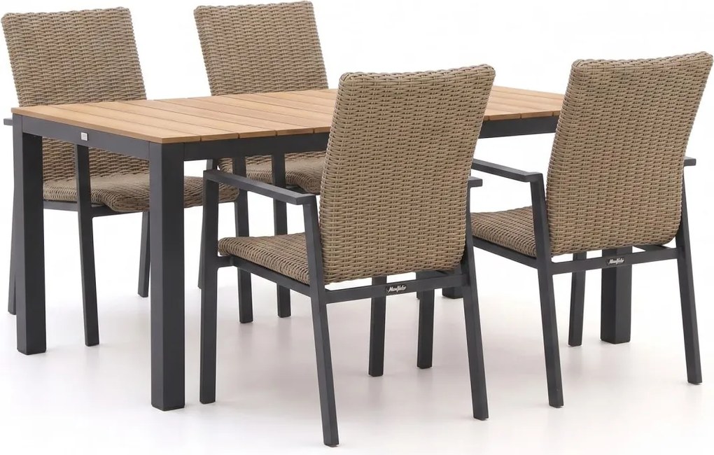 Diningset Manifesto  | 4 personen polywood | Tuinset stapelbaar | 5-delig | Kees Smit Tuinmeubelen