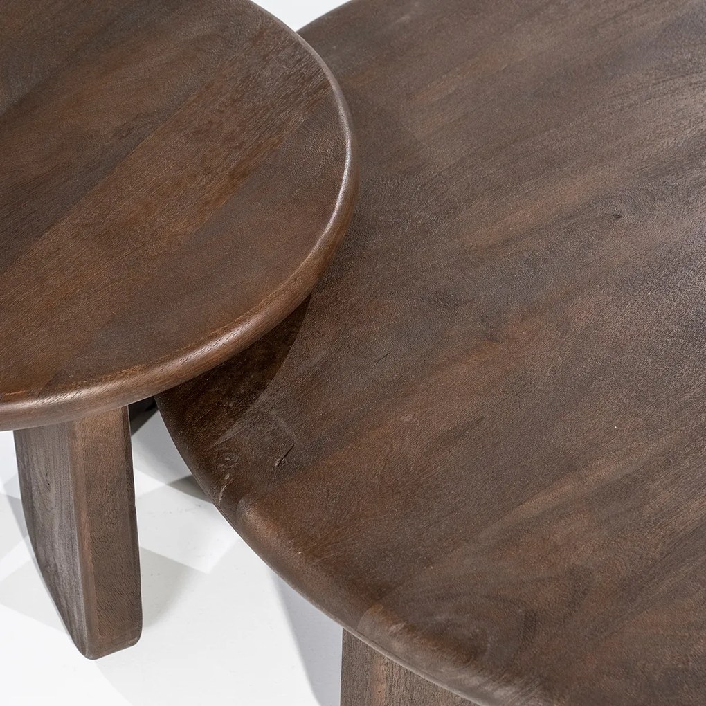 By-Boo Odin Grote Salontafel Rond Bruin Hout - 100 X 100cm.