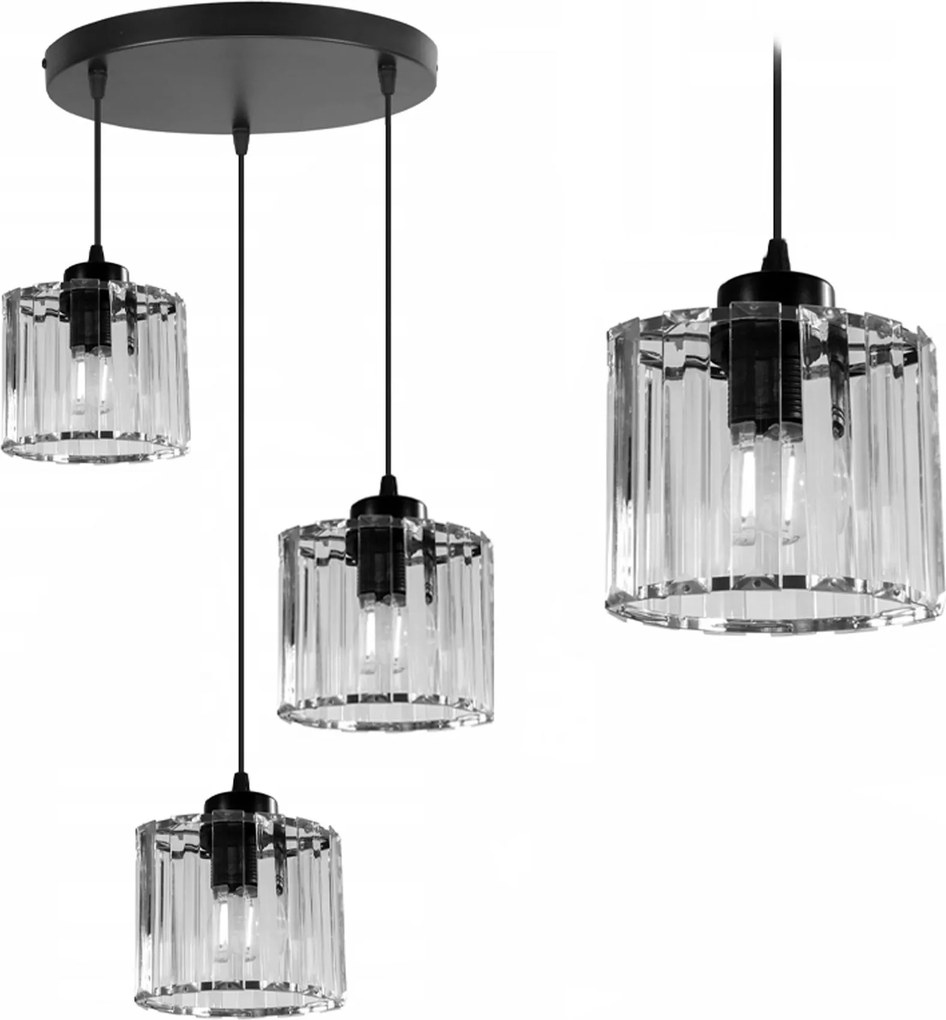 Zwarte kristallen plafondlamp APP513-3CPR