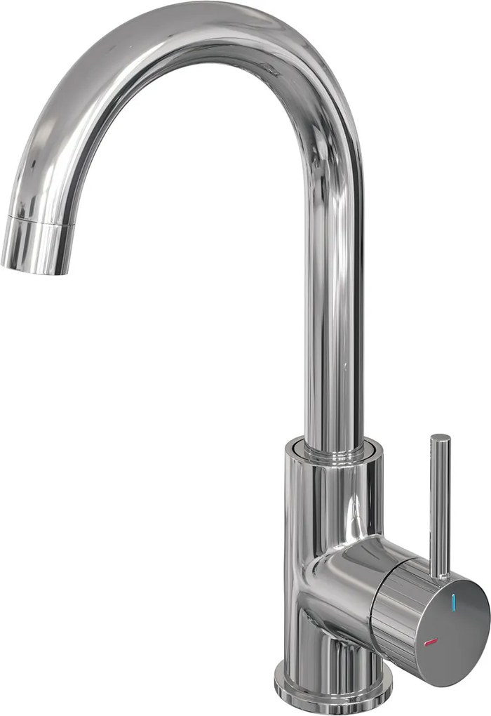 Brauer Stripe wastafelkraan met draaibare ronde uitloop model A chroom