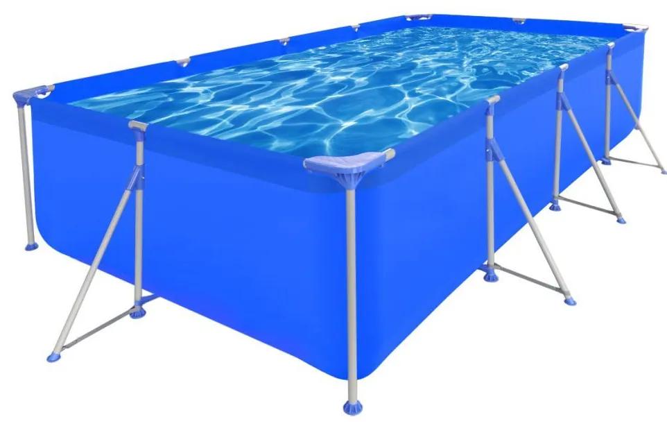 Opbouw zwembad met stalen frame 394 x 207 x 80 cm rechthoekig